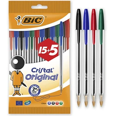 Immagine di BIC Cristal Penna a sfera 1,0 mm Pack of 15 + 5 Free Assorted