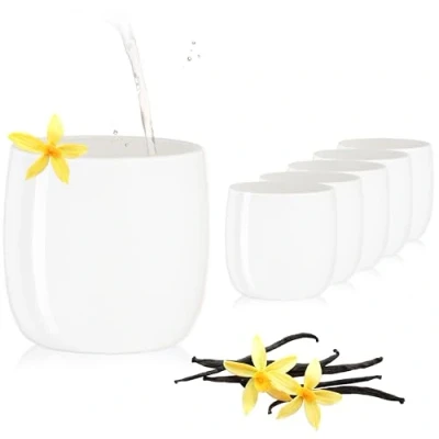 Immagine di PLATINUX Eleganti bicchieri bianchi in vetro da 260 ml max. 320 ml, set 6 per acqua, succo di frutta, whisky