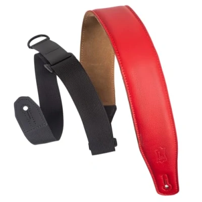 Immagine di Levy&#039;s MRHGS Red Tracolla Per Chitarra Right Height Garment Leather Suede Backing Padded 2 1/2&quot;