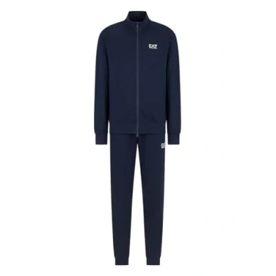 Immagine di Emporio Armani EA7 Tuta Estiva da Uomo Core Identity in Cotone Garzato, 8NPV60 (IT, Testo, 4XL, Regular, Blue)