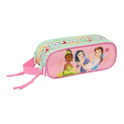 Immagine di Principesse Disney BLOOM astuccio doppio per bambini, ideale bambini in età scolastica, comodo e versatile, qualità resistenza, 21 x 6 8 cm, Verde Acqua/Rosa Chiaro, M,