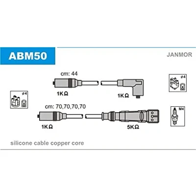 Immagine di JANMOR ABM50 Kit Cavi Accensione AUDI: A6 C4 Avant, Cabriolet B4