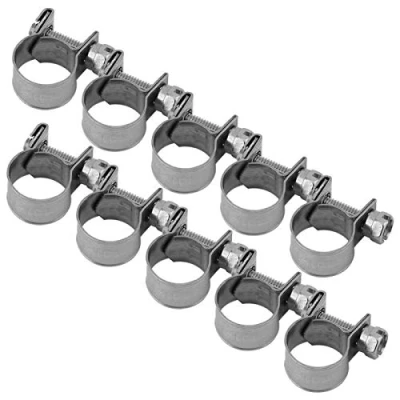 Immagine di Fydun 10pz Fascetta stringitubo in acciaio inossidabile Mini tubo di alimentazione Morsetto per flessibile a parete sottile piccole dimensioni (11 13Mm) + fascette