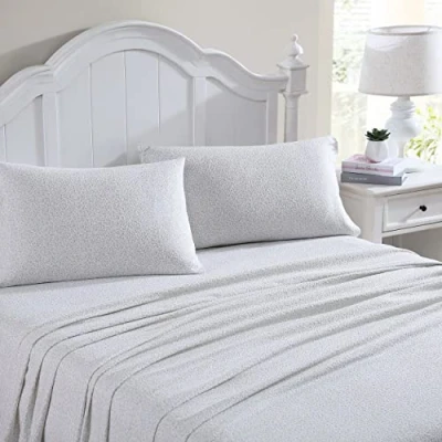 Immagine di Laura Ashley Home Set di lenzuola per letto king size, in flanella cotone spazzolato una maggiore morbidezza e comfort (Chelsie Vine Grey, 4 pezzi, size)
