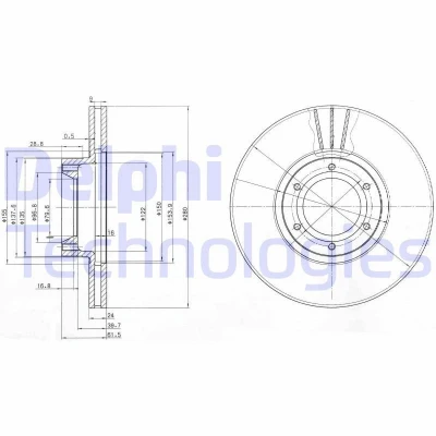 Immagine di DELPHI BG3553 Disco freno 280 24 6 ventilato Oleato non trattato senza cuscinetto ruota, anello sensore ABS RENAULT: MASTER 2 Kasten