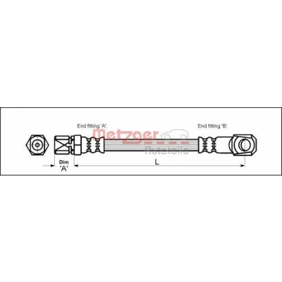 Immagine di METZGER 4117018 Tubi Freno 280 FIAT: Panda I Hatchback, 127 128 Sedan, AUTOBIANCHI: A 112 Hatchback