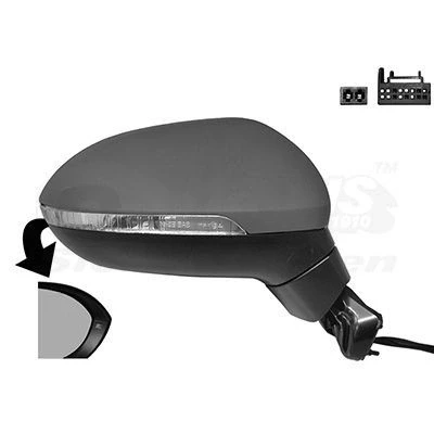 Immagine di Specchio retrovisore esterno Van Wezel 5742808 Dx con la prima mano completo, convesso, per regolazione elettrica specchio, termico