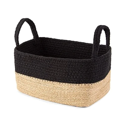 Immagine di Compactor Magura RAN10551 Cesto portaoggetti in iuta, misura piccola, 24 x 15 12 cm, marrone/nero