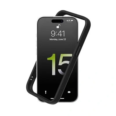 Immagine di RhinoShield Bumper Case Compatible with [iPhone 15] CrashGuard Shock Absorbent Slim Design Protective Cover 3.5M / 11ft Drop Protection Black