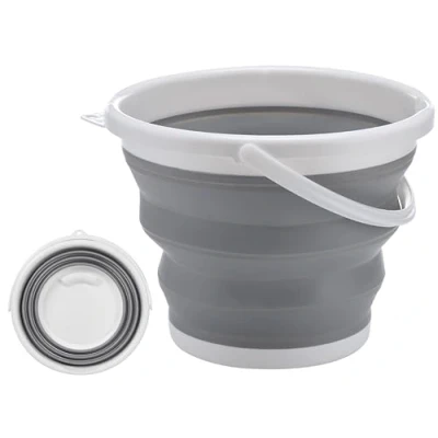 Immagine di Neez Secchio Pieghevole (10 Litri) Collapsible per Cucina, Campeggio, Spiaggia, Pesca, Richiudibile, Uso Esterno, Facile da Riporre, Resistente Gomma Termoplastica