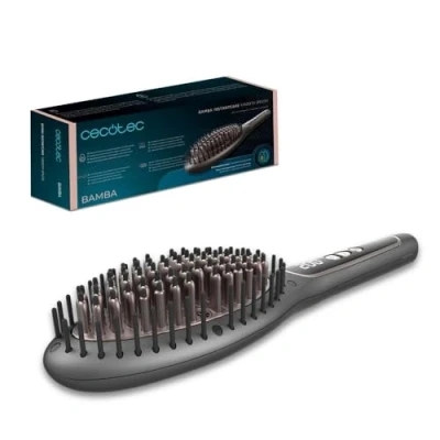 Immagine di Cecotec Spazzola Lisciante in Ceramica InstantCare Smooth Brush. Temperatura Regolabile 140ºC 220 ºC, Tutti i Tipi di Capelli, Display Digitale, Sistema Spegnimento Automatico, Estratto Avocado