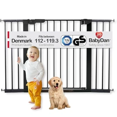 Immagine di Baby Dan 60116 2696 02 88, 1 Barriera Cancelletto a Fissaggio con Pressione, per Porte o Scale 73.2 x 71.8 5 cm, Colore Nero
