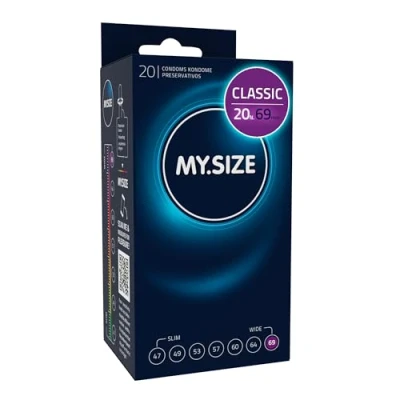 Immagine di MY.SIZE preservativi classici misura 7 I 69 mm di larghezza 20 pezzi confezione premium extra sottili fedeli al tatto 0,07 spessore delle pareti