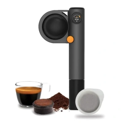 Immagine di Handpresso Pump &quot;outdoor&quot; macchina espresso portatile caffè cialde compatta e robusta mini per ESE o macinato Operazione Manuale 50 ml max