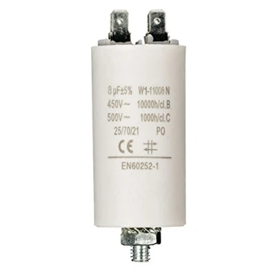 Immagine di Condensatore per motore elettrico 8µF UF +/ 5% 450 V a terminali standard EN60252 1