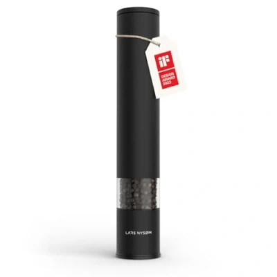 Immagine di LARS NYSØM Macina sale e pepe manuale grande (28,8 cm) con in ceramica regolabile da grossolana a fine I Design spezie (Carbon Black)