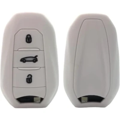 Immagine di Nordecco Custodia in silicone per chiave elettronica Fiat 600 600e 2024 2025 3 pulsanti Keyless Remote Fob (bianco)