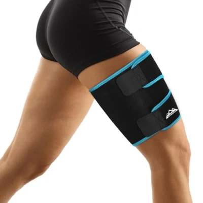 Immagine di supregear Supporto coscia Compressione, Manicotto di Compressione Regolabile in Neoprene Hamstring Quad Wrap e Antiscivolo per le Donne, gli Uomini i Muscoli Inguinali, Guadricipiti