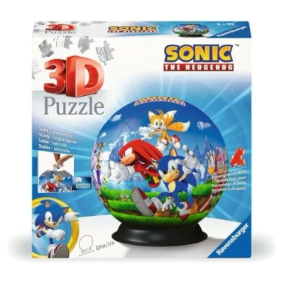 Immagine di Ravensburger Puzzle 3D, Ball Sonic the Hedgehog​, per Adulti e Bambini 6+ Anni, Idea Regalo, 72 Pezzi, Include Supporto Esporlo