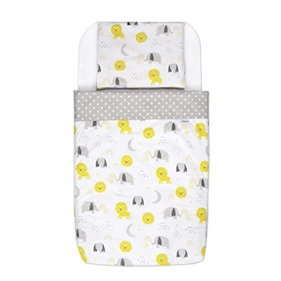 Immagine di FlyIdeas Lenzuola Next To Me Compatibili 50x83 cm Set Completo con Piumino Copripiumino e Lenzuolo Angoli Compatibile Culle Fianco Letto Lettini Materassi Neonato 50x80 40x80 simili