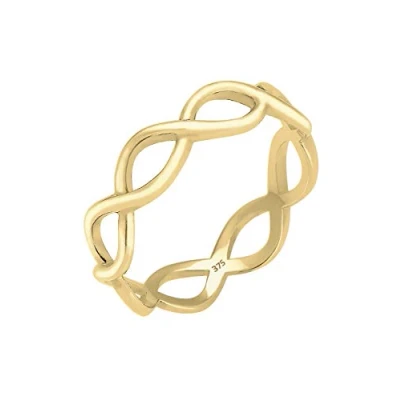 Immagine di Elli Premium Infinity Anello da Donna in Argento 925, Placcato Oro Giallo, Misura 54 (17.2)