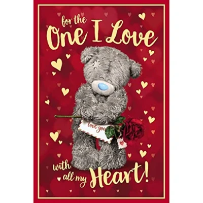 Immagine di Me to You Biglietto di compleanno 3D con scritta One I Love With All My Heart, misto, dimensioni: 15,2 x 22,5 cm, ALM93054