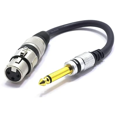 Immagine di VITALCO XLR Femmina a Jack 6.3mm Mono Maschio Connettore per Microfono Cannon 6.3 TS Audio Cavo