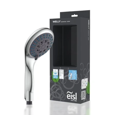 Immagine di EISL Welly DX6051 doccetta doccia regolabile in 5 posizioni, con guarnizione a risparmio d&#039;acqua, attacco universale per tubo doccia, cromato