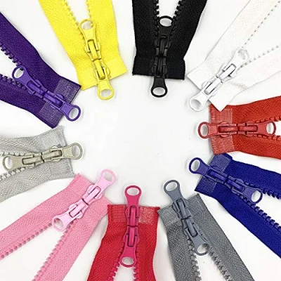 Immagine di 10 cerniere per giacca, separare in due parti, resina plastica modellata, da 80 cm, colori, 90 cm