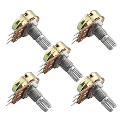 Immagine di HALJIA 5PCS potenziometro 50 K Ohm Compatibile con Raspberry Pi Arduino e altri progetti albero zigrinato