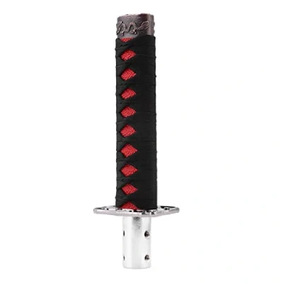 Immagine di Bediffer leva del pomello cambio Manopola della per auto giapponese universale con 4 adattatori Nero + rosso,Interni automobilistici