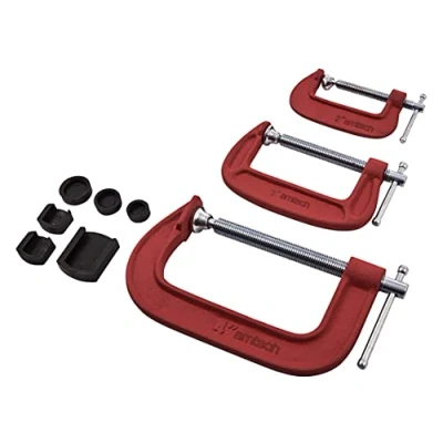 Immagine di Am Tech Set di morsetti a G con ganasce morbide, 5 7,6 10 cm