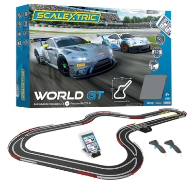 Immagine di Scalextric Set di piste digitali per bambini, ARC AIR: World GT, con controllo tramite app, pista elettrica bambini dagli 8 anni in su, da corsa slot car, multi car corsa, scala