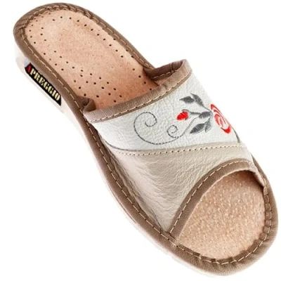 Immagine di APREGGIO Pantofole Donna Pelle Comode da con Suola in Gomma Confortevole Fatto a Mano Scarpe Pratici