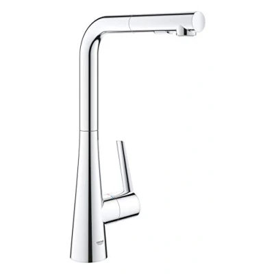 Immagine di Grohe 32553002 Zedra Miscelatore Monocomando per Lavello, DN 15, Bocca L, Cromo, Dual Spülbrause