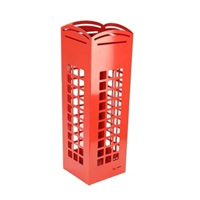 Immagine di DRW A991012 Portaombrelli Modello Cabina telefonica Rossa, con Ganci, in Metallo, 15,5 x 49 cm