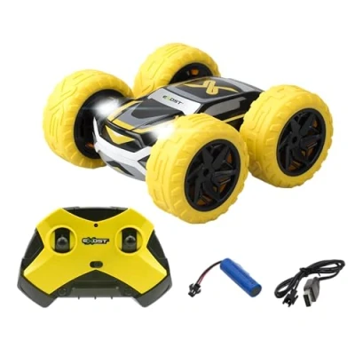 Immagine di Silverlit Exost Auto Radiocomandata Fuoristrada 360 Cross Gialla Batteria Inclusa Guida su 2 Lati a + Fari LED Velocità: 12 km/h Giocattolo per Bambini partire dai 5 Anni 54760