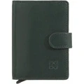 Immagine di DUDU Portafoglio Portacarte Uomo in Pelle Protezione RFID, Piccolo Miniwallet con Cardprotector Alluminio, Porta Banconote e Chiusura a Bottone Mangrove