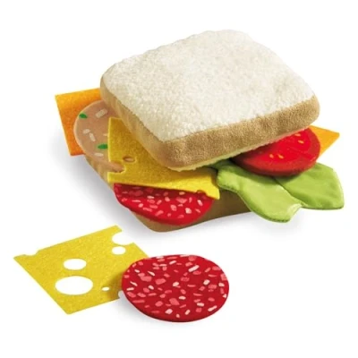 Immagine di Haba Biofino Sandwich Soft Play Food Set da 12 Pezzi con Due fette di Pane e Un Sacco condimenti
