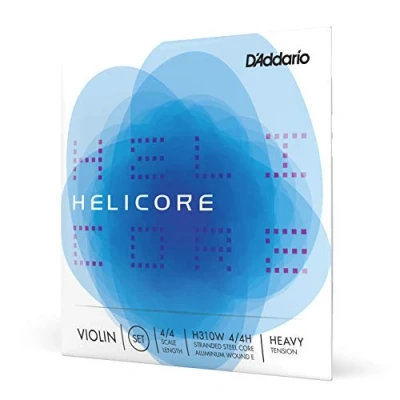 Immagine di Set di Corde d&#039;Addario Helicore per Violino con Corda E Wound, Scala 4/4, Tensione Forte, completo Wound