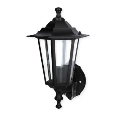 Immagine di EGLO Laterna 4, lampada da parete per esterni a 1 luce, in fusione di alluminio nero e vetro trasparente, attacco E27, IP44