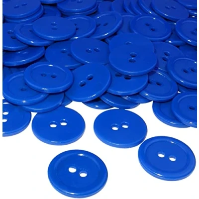 Immagine di AERZETIX C56524 Set di 50 bottoni per cucire rotondi Ø20x2.2mm con 2 fori 32L L32 colore blu zaffiro in plastica diametro apertura 2mm merceria/abbigliamento/moda