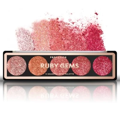 Immagine di Palette 5 Tonalità Ombretti Glitter Profusion Cosmetics Ruby Gems