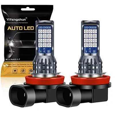 Immagine di Yifengshun 2 x H8 / H11 Lampadine fendinebbia a LED blu 24SMD 3030 Chip per Luci di marcia diurna DRL 12V