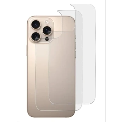 Immagine di GIOPUEY Pellicola Protettiva Retro per iPhone 16 PRO Max, Consistenza Opaca Anti Impronta TPU Sottile Materiali di Alta qualità Max Translucent 2 Pezzi