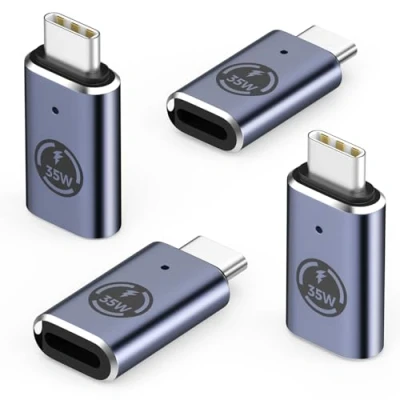 Immagine di MoKo Adattatore USB C Maschio a Lightning Femmina 4PZ, Connettore Femmina, Convertitore per iPhone 15/15 Pro/15 Pro Max/15 Plus, iPad Pro/Air, NON Audio/OTG,Grigio35W