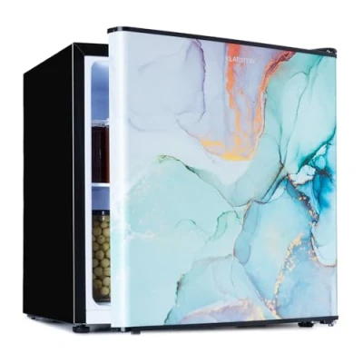 Immagine di Klarstein CoolArt Combinazione di Congelatore e Frigorifero, Frigo con 2 Livelli, Design Frontale, Termostato 5 0 10 C, Volume: 45 Litri, Motivo: Pastello