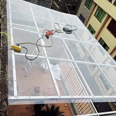 Immagine di Pannelli in Policarbonato,Trasparente Impermeabile,Lastra Resistente ai Raggi UV per Serre Tetto Carport Giardino Gazebo Terrazza,Pensilina Copertura,con Viti,Personalizzabile (0.8x1m)