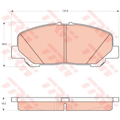 Immagine di TRW GDB3455 Kit pastiglie freno Non predisposto per contatto segnalazione usura