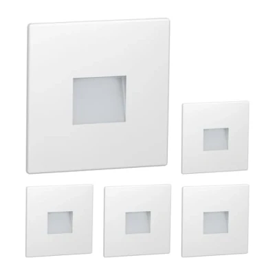 Immagine di ledscom.de 5 LED luce per scale/parete da incasso FOW interni ed esterni, downlight, angolare, 85 x mm, bianco caldo